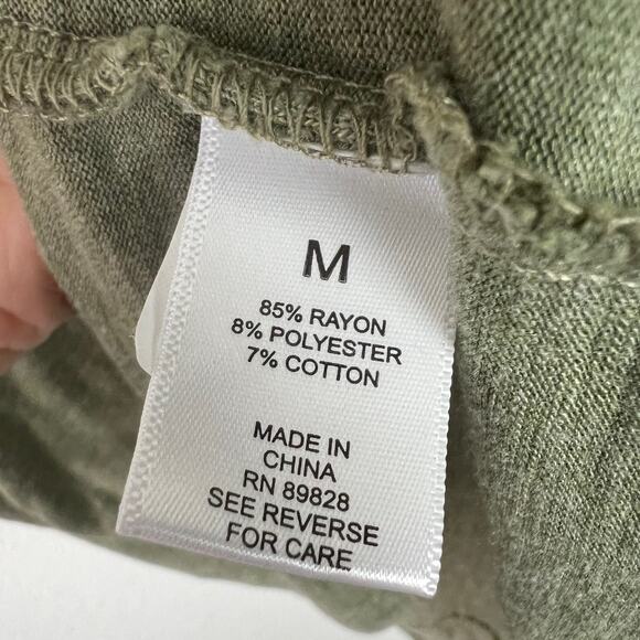 LOGO Lori Goldstein Piper Heather Green 3/4 Sleeve Tunic Top Medium Pockets - Picture 8 of 8